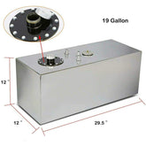 19 Gallon Aluminum Top Feed Fuel Cell Gas Tank+Cap+Level Sender 72L